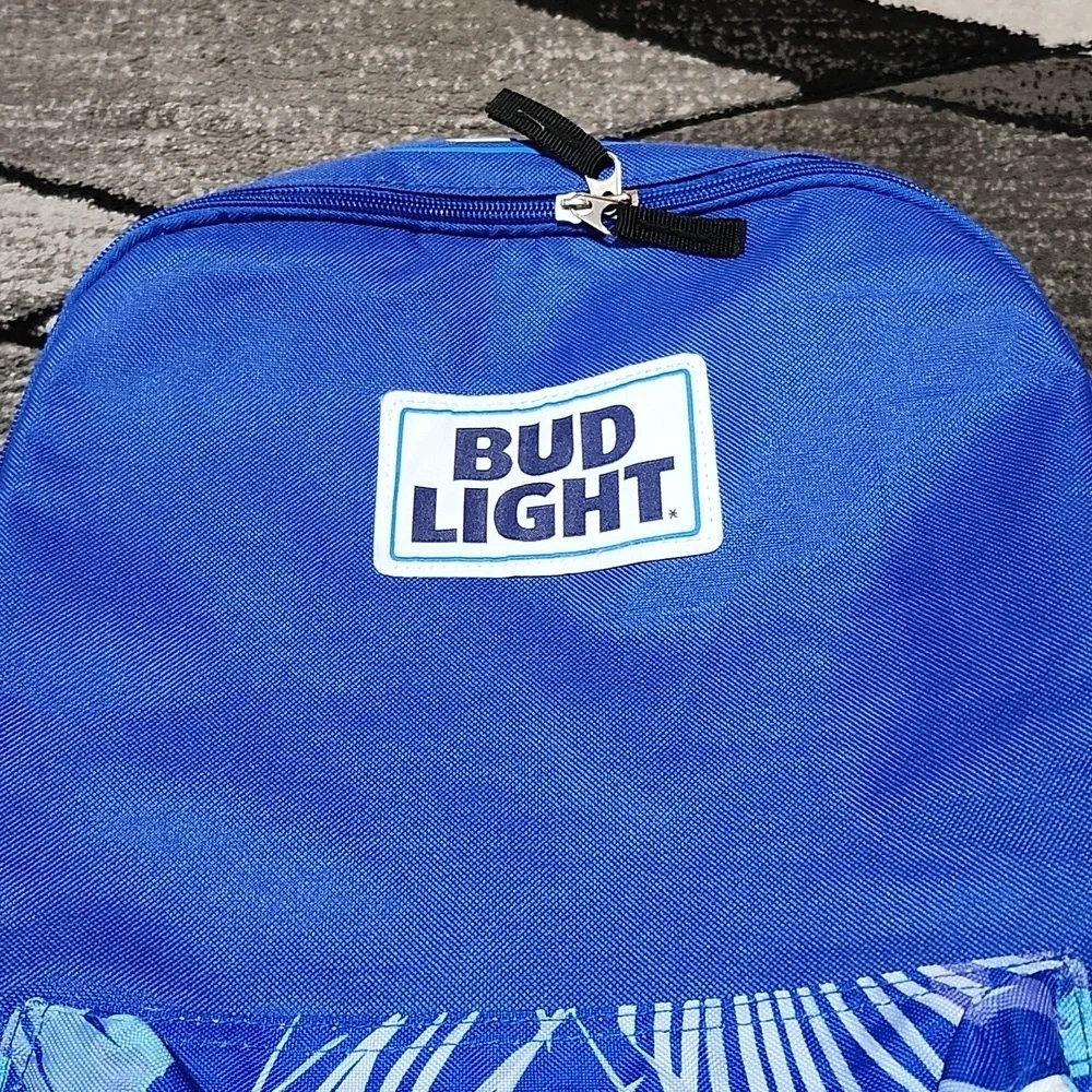 BUD LIGHT BLUE TROPICAL 24-CAN PADDED SOFTSIDE INSULATED COOLER BACKPACK UNISEX